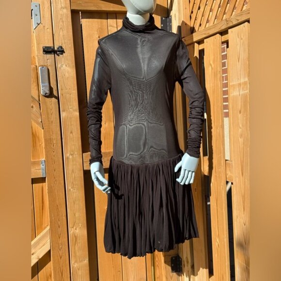 🆕 RAT & BOA 🧿 NWOT Lui Sheer Mesh Long Sleeve Mini Dress, Black - Sz L - Picture 11 of 16